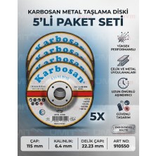 Karbosan Çapak Alma Taşı Metal Taşlama Diski 115X6.4 mm Avuç Içi Spiral Çapak Alma Taşı 5 Adet