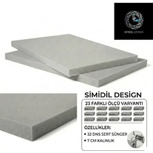 Simidil Design 32 Dns Sert 7 cm Kalınlık Yüksek Yoğunluklu 23 Ölçü Seçenekli-Yatak, Koltuk ve Minder Süngerleri