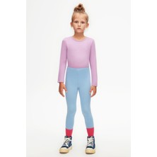 Lovetti Koyu Mavi Kız Çocuk Kışlık Basic Tayt