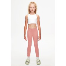 Lovetti Koyu Pudra Kız Çocuk Kışlık Basic Tayt