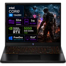 Acer nitro V 15 ANV15-52-03 Intel Core i5-13420H 32GB RAM 1TB SSD RTX5050-8GB 75W 15.6" 165Hz FHD Freedos NH.QZ7EY.003-03
