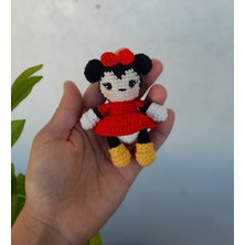 Renkli Ve Kreatif Amigurumi Minnie Mouse Anahtarlık