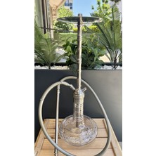 Çelik Nargile Takımı (Çanta Lüle Maşa Dahildir) /dip Dekor Silver
