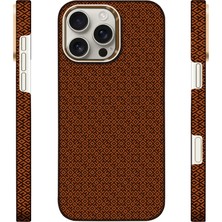 HTstore iPhone Uyumlu 16 Pro Kılıf M-Safe Şarj Özellikli Zore Paris Vax Sert Pc Kapak-Kahverengi