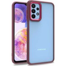HTstore Galaxy Uyumlu A23 Kılıf Zore Flora Kapak-Kırmızı