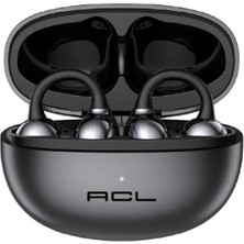Acl Acb-76 Ows Açık Kulak Kablosuz Bluetooth 6.0 Kulaklık Siyah Klipsli Küpe Sporcu Kulaklığı Enc Gürültü Engelleme Siri Destekli