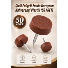 Nzb Çivili Poligrit Zemin Koruyucu Pabuç Kahverengi Plastik Poligirit (50 Adet)