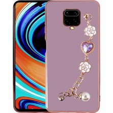 HTstore Xiaomi Uyumlu  Redmi Note 9 Pro Kılıf El Tutamaçlı Kamera Korumalı Zore Taka Silikon Kapak-Mor