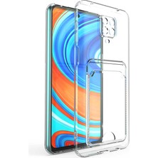 HTstore Xiaomi Uyumlu  Redmi Note 9 Pro Kılıf Kartlıklı Şeffaf Zore Setra Clear Silikon Kapak