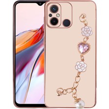 HTstore Xiaomi Uyumlu  Redmi 12C Kılıf El Tutamaçlı Kamera Korumalı Zore Taka Silikon Kapak-Pembe