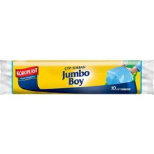 Koroplast Jumbo Boy Çöp Torbası 80X110 cm 10 Adet Kokusuz Kullanım İçin Uygun Boyut