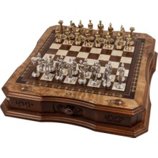Helena Wood Art Butterfly Byk Mazel Ahşap Satranç Tablası 51 x 47 x 8,5 cm 32 Parça