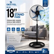 Elma Shop Dextel 18''sanayi Tipi 80W Ayaklı Vantilatör - 46 cm Çap -Metal Gövde ve Fan - Sessiz Çalışma