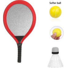Değirmen Grup Badminton Seti ve Soft Tenis Topu - Rkt-35 - Kırmızı (Lisinya)