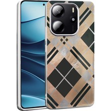 HTstore Xiaomi Uyumlu  Redmi Note 14 4g Kılıf Desenli Zore Mep Kapak-Geometrik