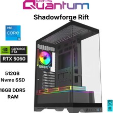Quantum Gaming Shadowforge Rift I5-14400F 16GB Ddr5 512GB Nvme SSD RTX5060 8gb Masaüstü Oyun Bilgisayarı