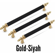 Trend Kulp Trend Gold - Siyah Retro Dolap Çekmece Mobilya Kulpları Alüminyum Gold 96 mm Uzun Ömürlü