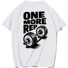 Brz Collection Unisex Oversize One More Rep T-Shirt (Beyaz)