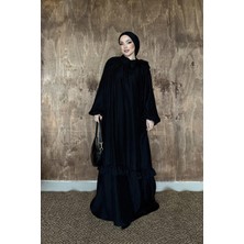 Alya Volanlı Elbise Siyah