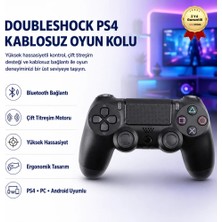 Hızlı Store Gamepad DoubleShock PS4 Kablosuz Oyun Kolu, Yüksek Hassasiyetli Çift Titreşimli Bluetooth,