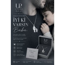 Up Atelier 925 Ayar Gümüş Özel Tasarım Baba Oğul Kolye