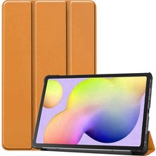 HTstore Galaxy Uyumlu Tab A7 10.4 T500 (2020) Zore Smart Kapak Standlı 1-1 Kılıf-Turuncu
