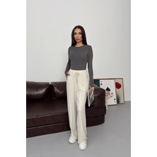 Esma Gündoğdu Palazzo Model Pantolon Bej