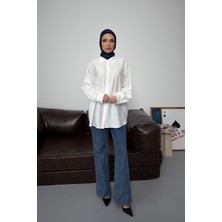 Esma Gündoğdu Asel Oversize Gömlek Beyaz