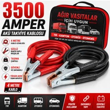 YTO 3500 Amper Akü Takviye Kablosu 4 Metre Ağır Vasıta Tır Kamyon Otobüs Otomobil Takviye Kablosu Çantalı