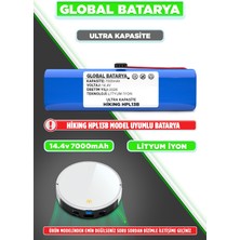 Global Batarya Hikıng HPL13B Uyumlu Akıllı Robot Süpürge Bataryası 14.4V 7000MAH Li-Ion Pil (Ultra Kapasite)