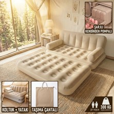 Black Island Kendinden Pompalı Şarjlı Çift Kişilik Şişme Yatak – Taşıma Çantalı 188X152X64 cm