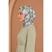 Esma Gündoğdu Mira Vual Ipek Kağıt Eşarp Yeşil