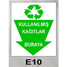 Baysan Yangın Kullanılmış Kağıtlar Buraya Uyarıcı Levha