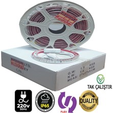 Elektroled Market 220V Şerit LED(BEYAZ IŞIK) 14 METRE  120 Ledli Yüksek Işık Fişli Anahtarlı Tak Çalıştır Dış Mekan Yapışkanlı