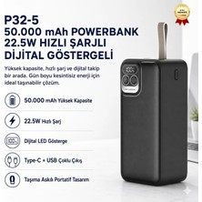 Hızlı Store 50.000 mAh Powerbank 22.5W Hızlı Şarjlı Dijital Göstergeli Taşınabilir Şarj Cihazı