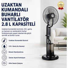 Hızlı Store Uzaktan Kumandalı 2.8 L Buharlı Vantilatör Nemlendirici Fan Ultra Sessiz Tekerlekli Zaman Ayarlı
