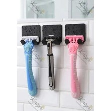 3'lü Permatik Tutucu - Yapışkanlı Banyo Düzenleyici - Jilet Tutucu Aparat - Çok Amaçlı Banyo Askısı