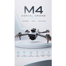 Dimute Shop M4 4K Hd Aerial Drone Katlanabilir Wifi Fpv Kameralı Engel Algılamalı Profesyonel Drone