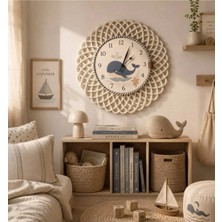 Home İnn Sevimli Balina Temalı Çocuk Odası Saati 43 cm