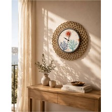 Home İnn Coastal Coral Duvar Saati 43 cm Modern Yazlık Dekoru