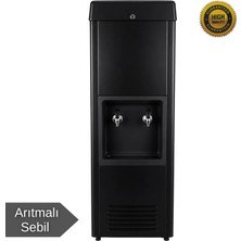 Evora Sanayi Tipi Sebil 40 Litre Soğutmalı Arıtmalı Siyah Endüstriyel Su Sebili