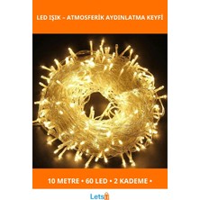 Mikasso 10M 60 LED Gün Işığı 2 Kademeli Pilli Şeffaf Kablo Aydınlatma Çok Renkli Belirtilmemiş