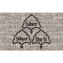 Mikasso Dekoratif Ahşap Kesim Sabret , Dua Et , Şükret Ahşap Siyah