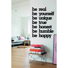 Mikasso Siyah Be Real Be Yourself Ahşap Mdf Dekoratif Duvar Yazısı Ahşap Siyah