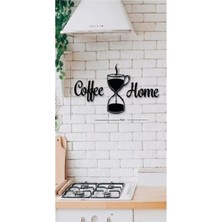 Mikasso 10K Dekor Siyah Coffee Time (Kahve Zamanı) Yazısı Mutfak Tablo Süsü Ahşap Siyah