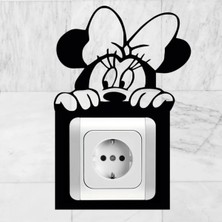 Mikasso Mickey Mouse Priz / Anahtar Çerçeve Süsü- Dekoru ( Viko Marka- Iç Ölçüsü 8,2*8,5 cm Dir ) Ahşap Siya