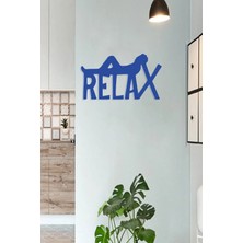 Mikasso Relax Sakin Mavi Ahşap Tablo Mdf Lazer Kesim 3mm Duvar Dekorasyon Süsü (Kendinden Yapışkanlı) Ahşap
