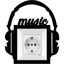 Mikasso Minay Music Priz / Anahtar Çerçeve Süsü- Dekoru ( Viko Marka- Iç Ölçüsü 8,2*8,5 cm Dir ) Ahşap Siyah