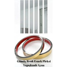 Mikasso Kendinden Yapışkanlı Şerit Pleksi Ayna Farklı Ebat ve Renkler (Ebatlar cm Üzeredir ) Akrilik Gümüş