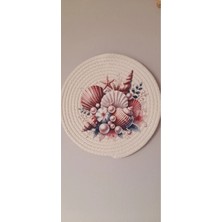 Mikasso Bohem Duvar Tabağı/duvar Süsü/dijital Baskılı/20*20 cm Krem Pamuk